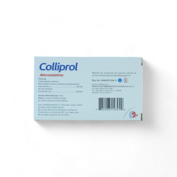 Colliprol Atorvastatina de 40 mg Caja C15