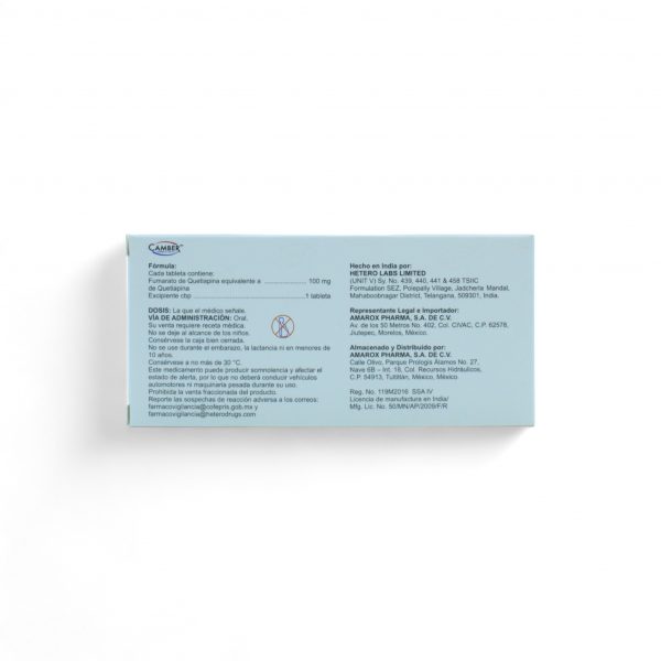 Quetiapina de 100 mg Caja C30