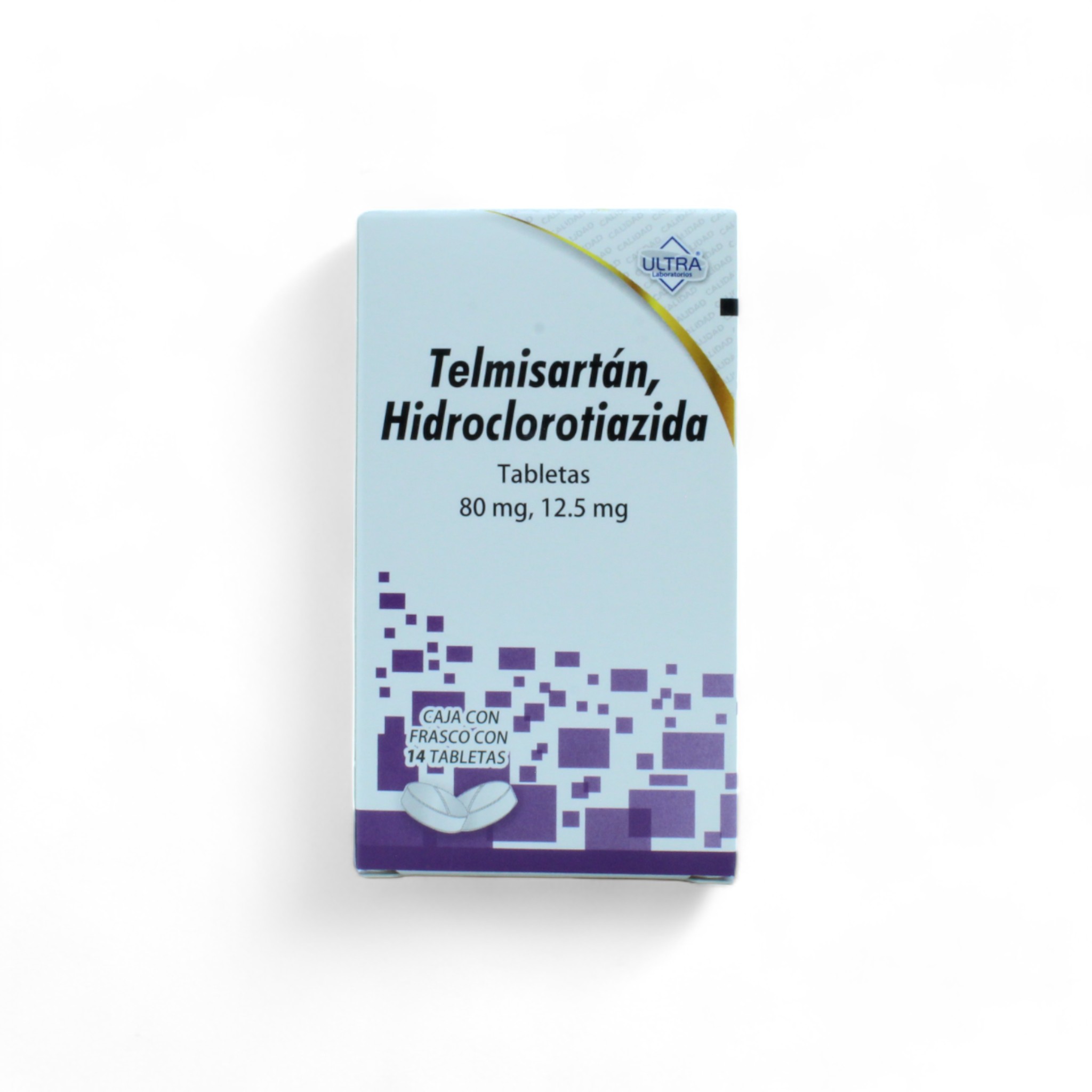 Telmisartán, Hidroclorotiazida de 80 mg, 12.5mg Caja C14